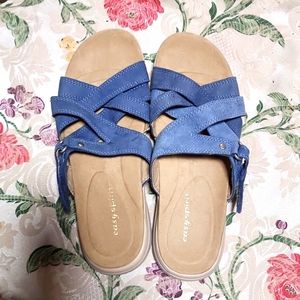 Easy Spirit Leather Sandal slides Womens Sz 6